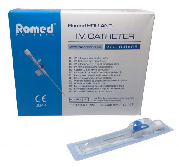 Cateter Intravenoso Reto 22G Romed